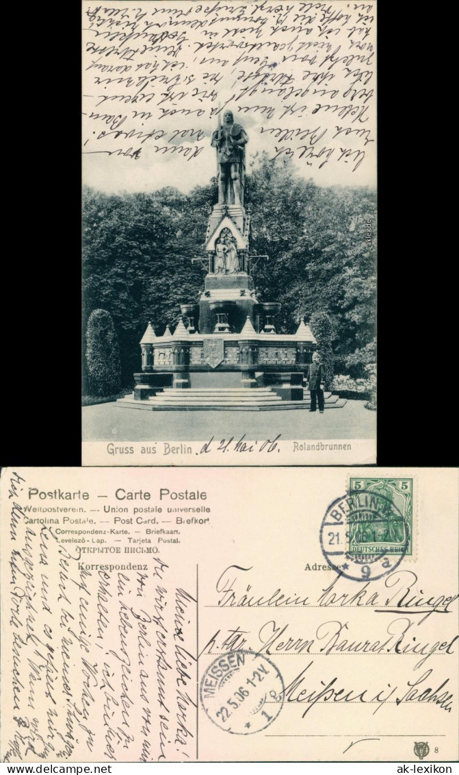 Ansichtskarte Tiergarten-Berlin Partie Am Rolandbrunnen - Kemperplatz 1906  - Tiergarten