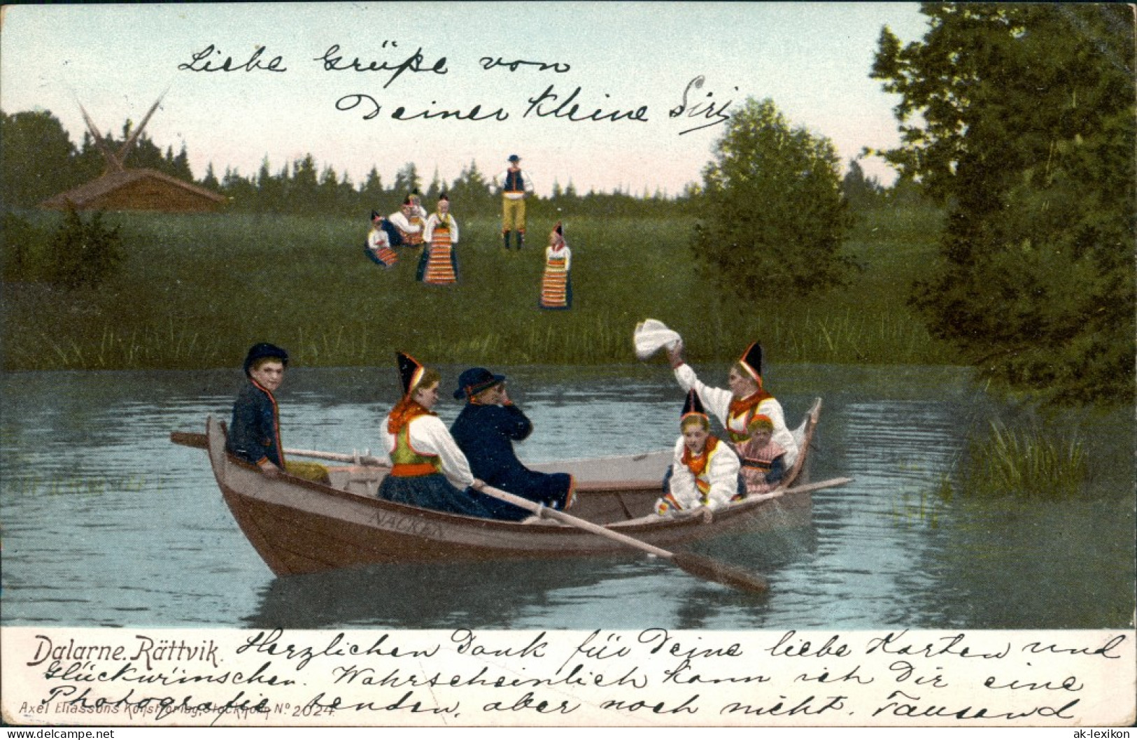 Postcard Rättvik (Darlanas) Haus, Seepartie - Typen 1904  - Suède