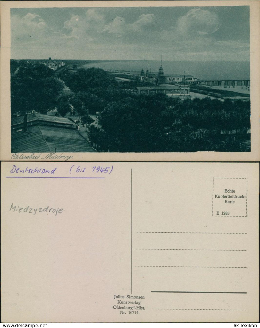 Postcard Misdroy Mi&#281;dzyzdroje Blick Auf Die Promenade 1928  - Pommern