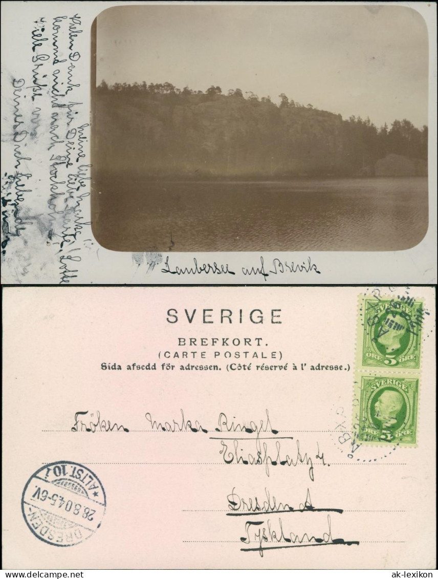 Postcard Brevik Blick Auf Den See (Privatfotokarte) Norge Norway 1904 - Norway