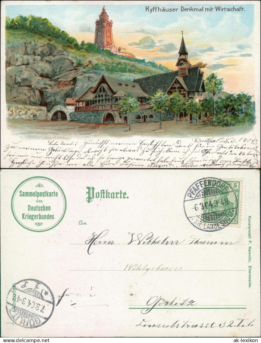 Kelbra (Kyffhäuser) Künstlerlitho: Kyffhäuser Und Wirtschaft 1904  - Kyffhäuser