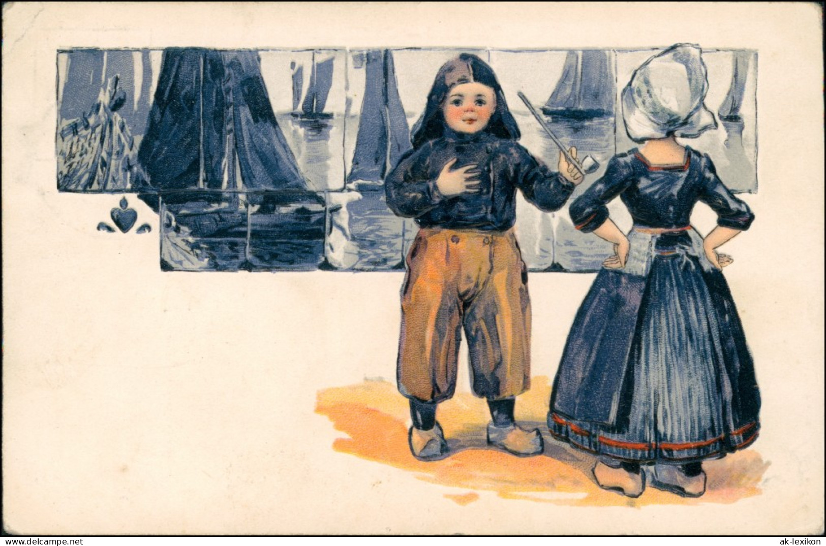 Ansichtskarte  Künstlerkarte - Kinder Als Seeleute 1907  - Portraits