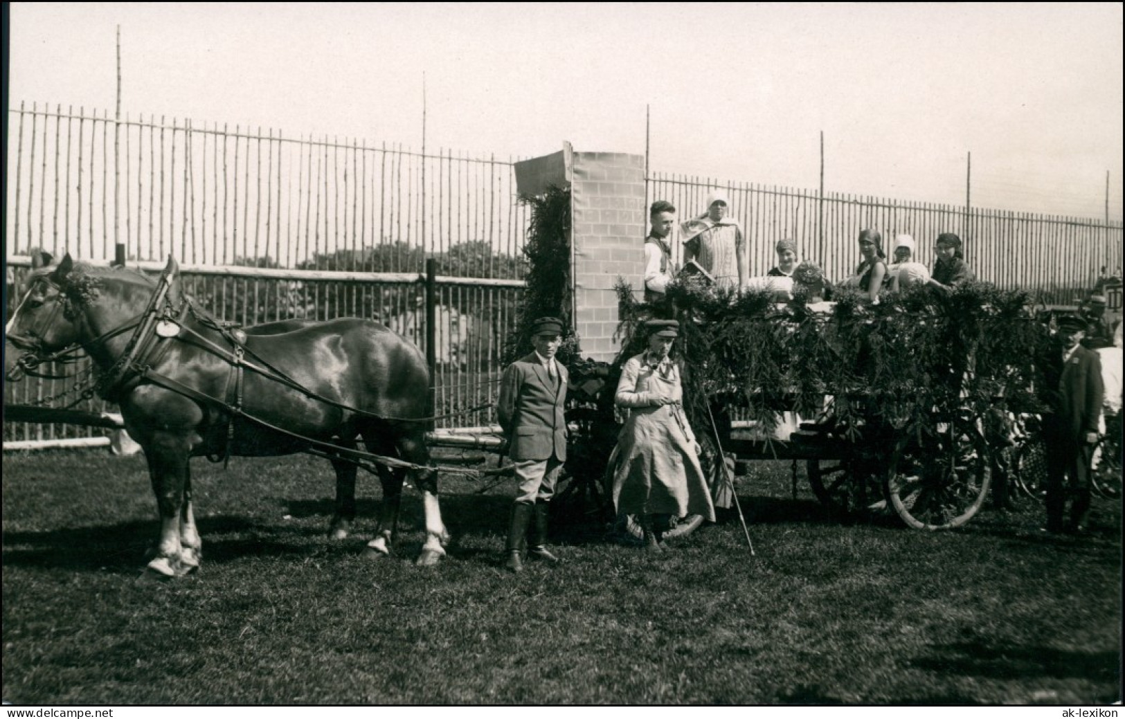 Foto  Festwagen Der Klöpplerinnen - Pferde 1934 Privatfoto  - Horses