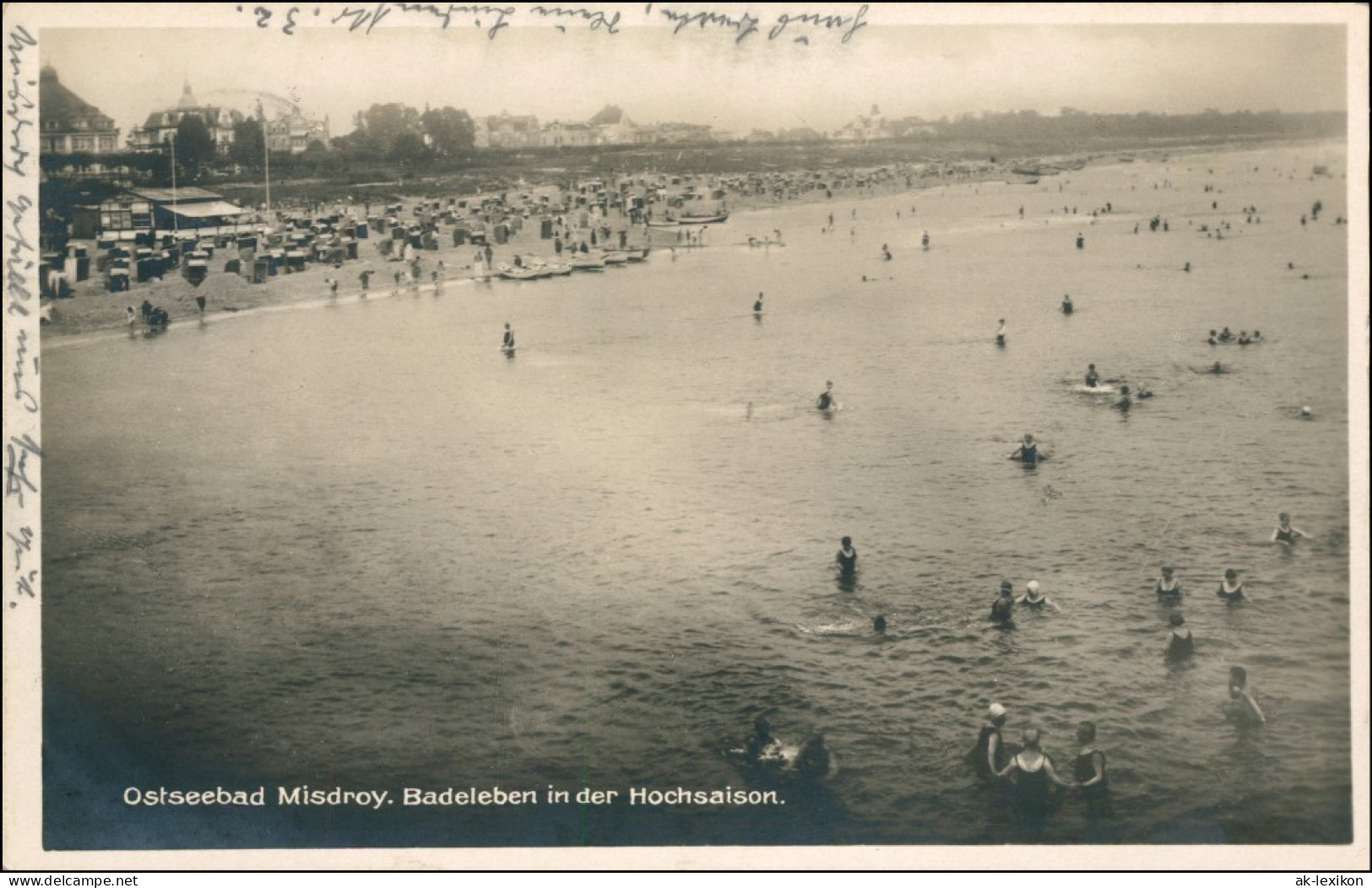 Misdroy Mi&#281;dzyzdroje Strand, Promenade In Der Hochsaison - Fotokarte 1928  - Pommern