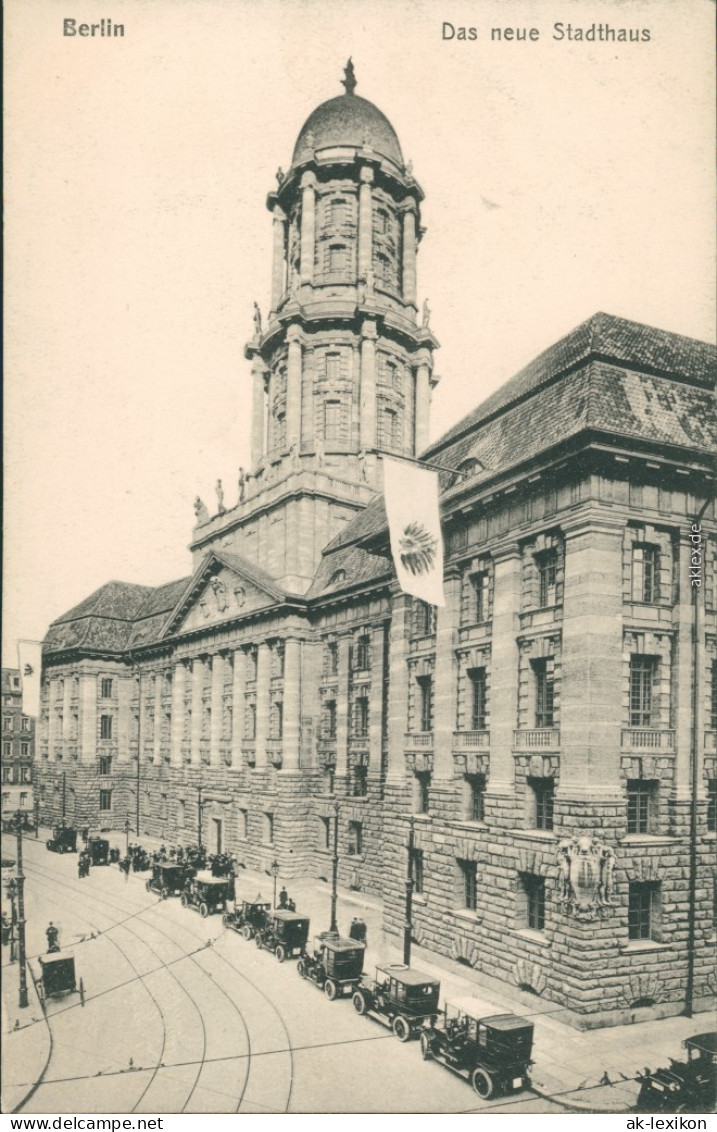 Ansichtskarte Mitte-Berlin Altes Stadthaus Mit Preussenfahnen, Oldtimer 1911 - Mitte