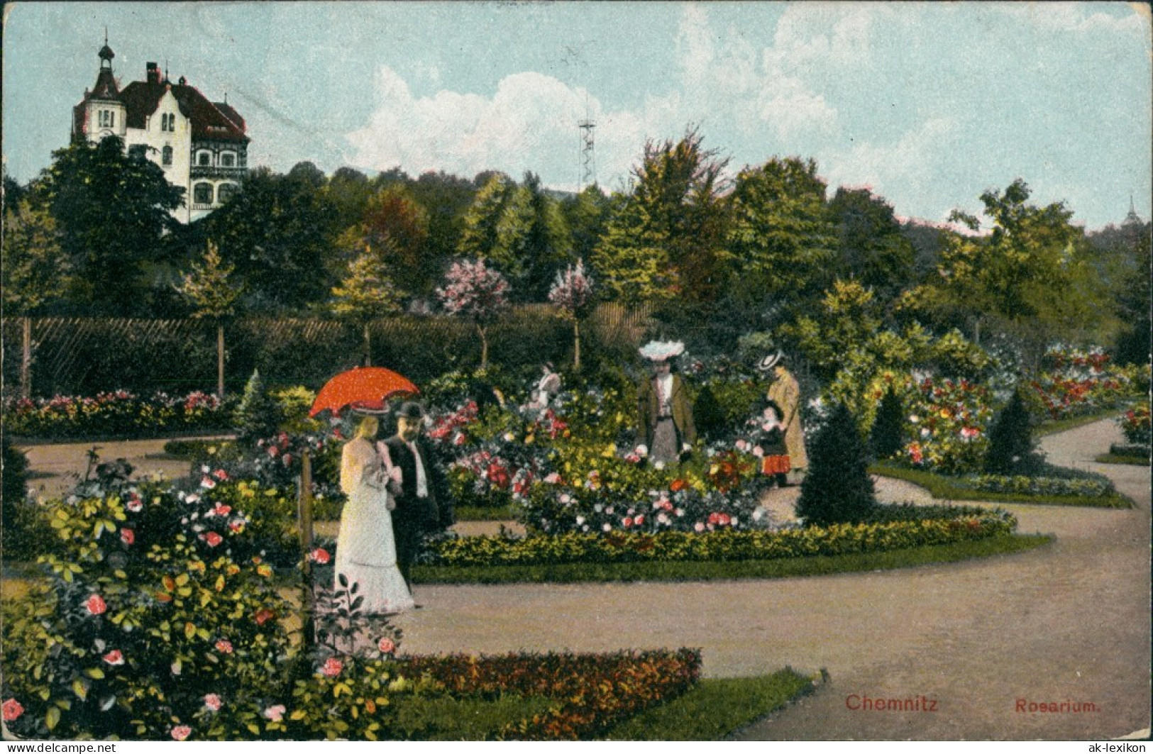 Ansichtskarte Chemnitz Sonntagsspaziergang Im Rosarium 1908 - Chemnitz