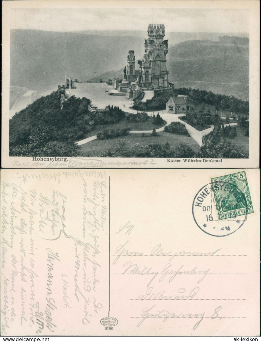 Ansichtskarte Syburg-Dortmund Hohensyburgdenkmal, Kaiser Wilhelm-Denkmal 1913 - Dortmund