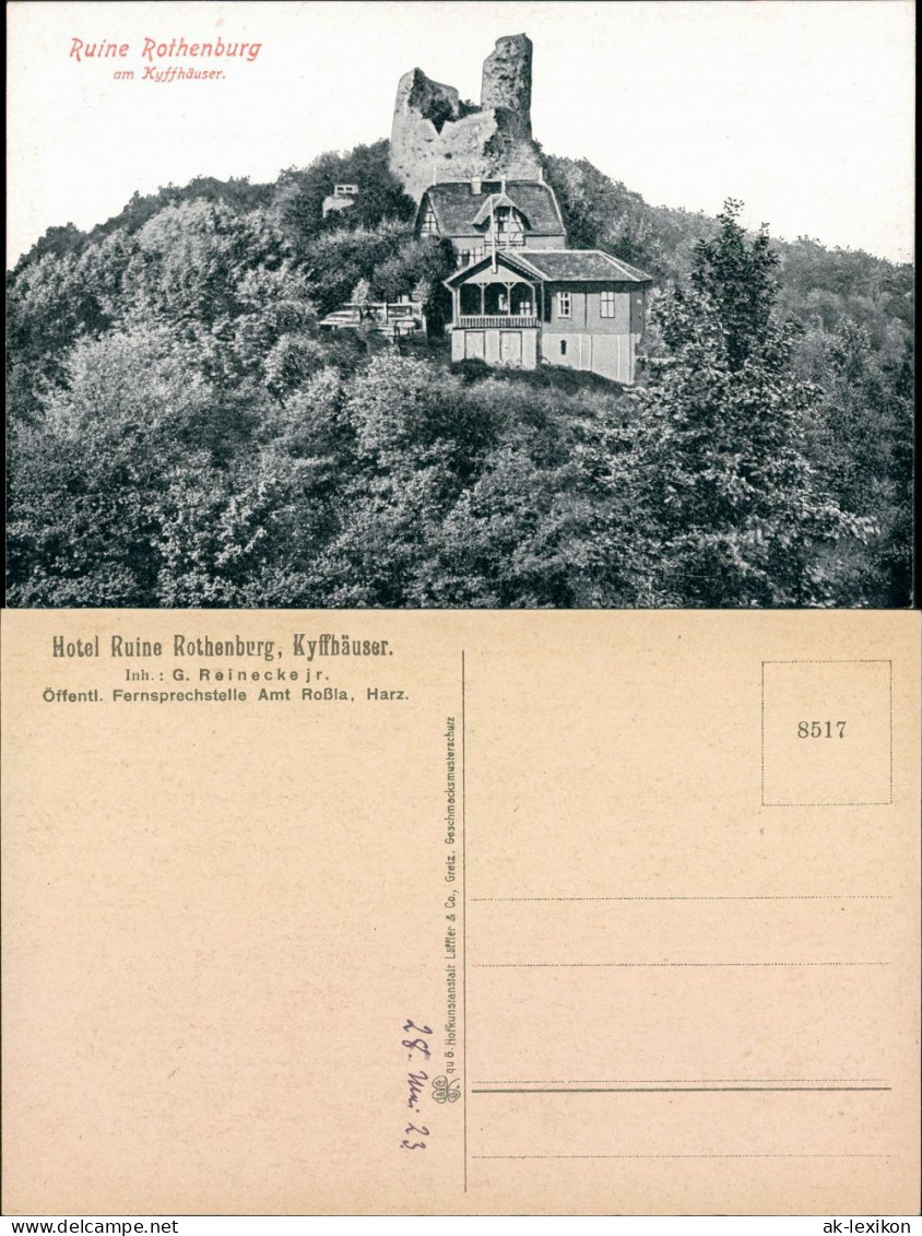 Steinthaleben-Kyffhäuserland Ruine Rothenburg Am Kyffhäuser 1923 - Kyffhaeuser