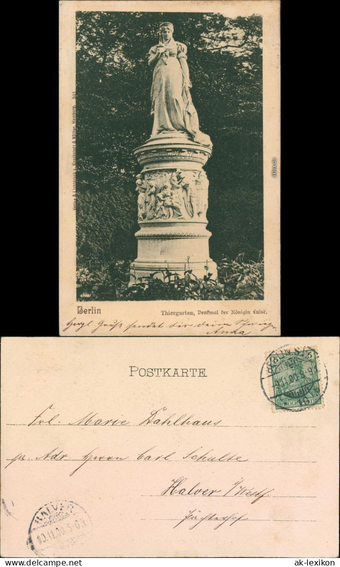 Ansichtskarte Tiergarten-Berlin Denkmal Der Königin Luise 1900 - Tiergarten