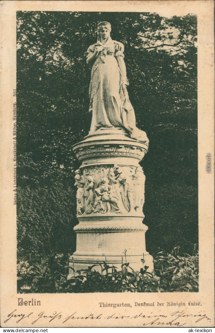 Ansichtskarte Tiergarten-Berlin Denkmal Der Königin Luise 1900 - Tiergarten