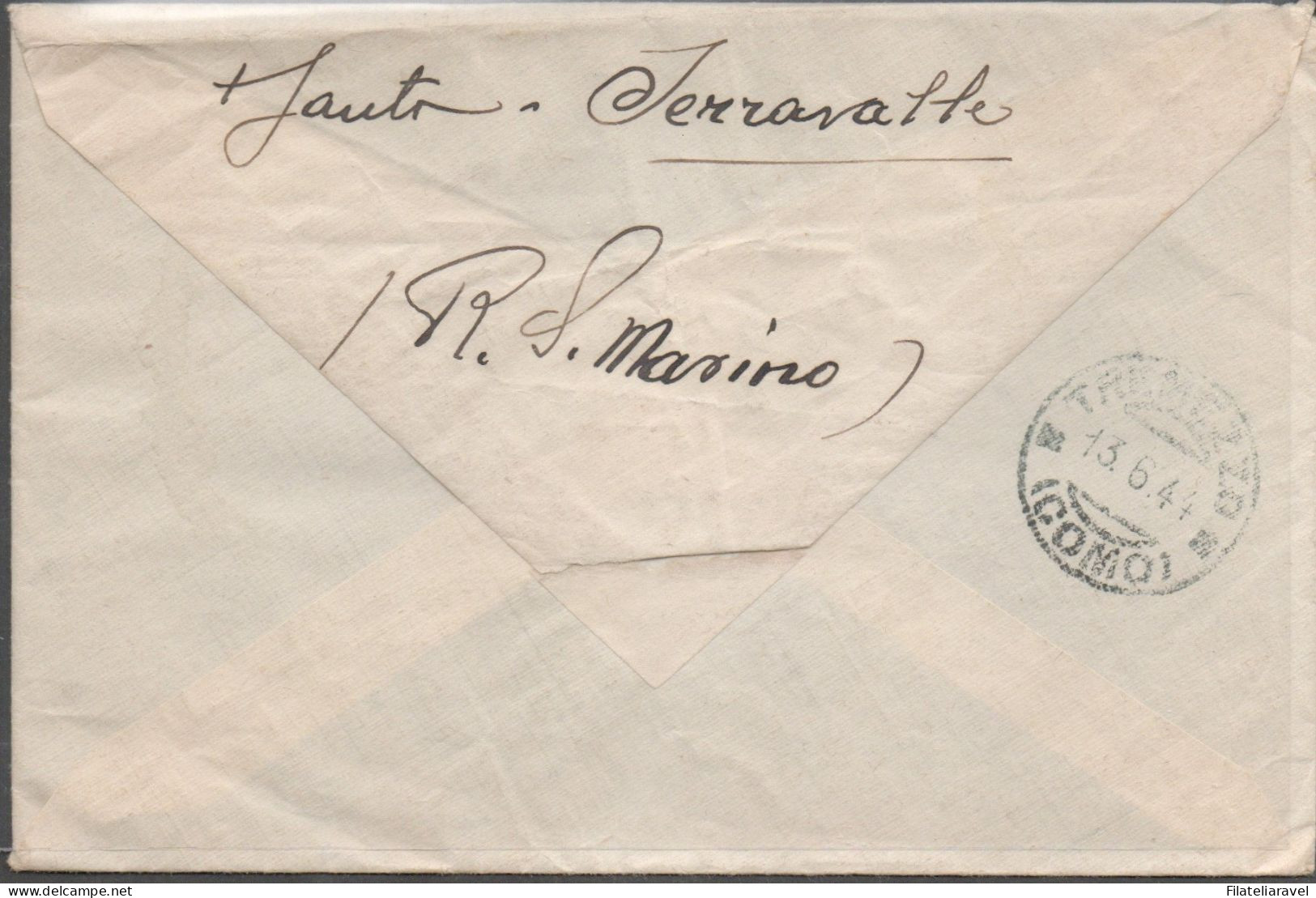 SAN MARINO - Storia Postale - Lettera 1944 E Cartolina 1942 (AFFRANCATURA MISTA). - Briefe U. Dokumente