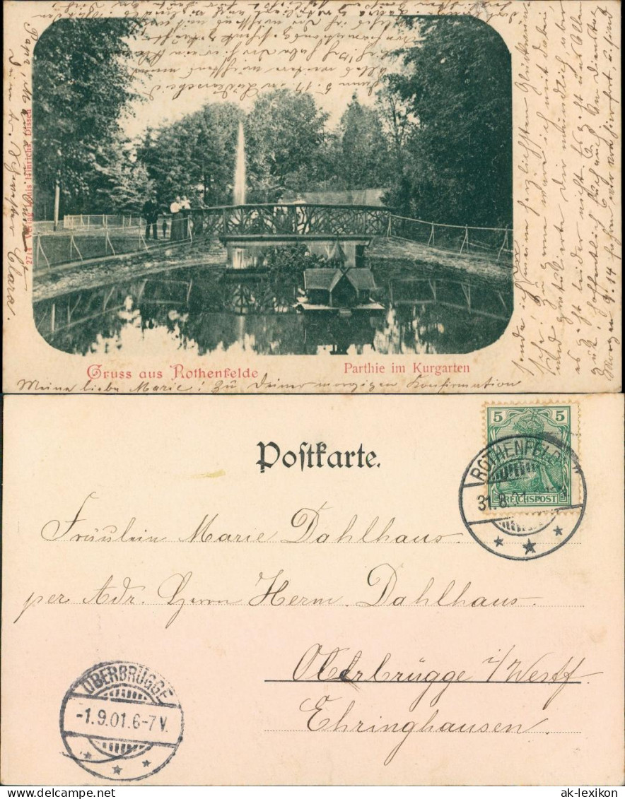 Ansichtskarte Bad Rothenfelde Partie Im Kurgarten 1901 - Bad Rothenfelde