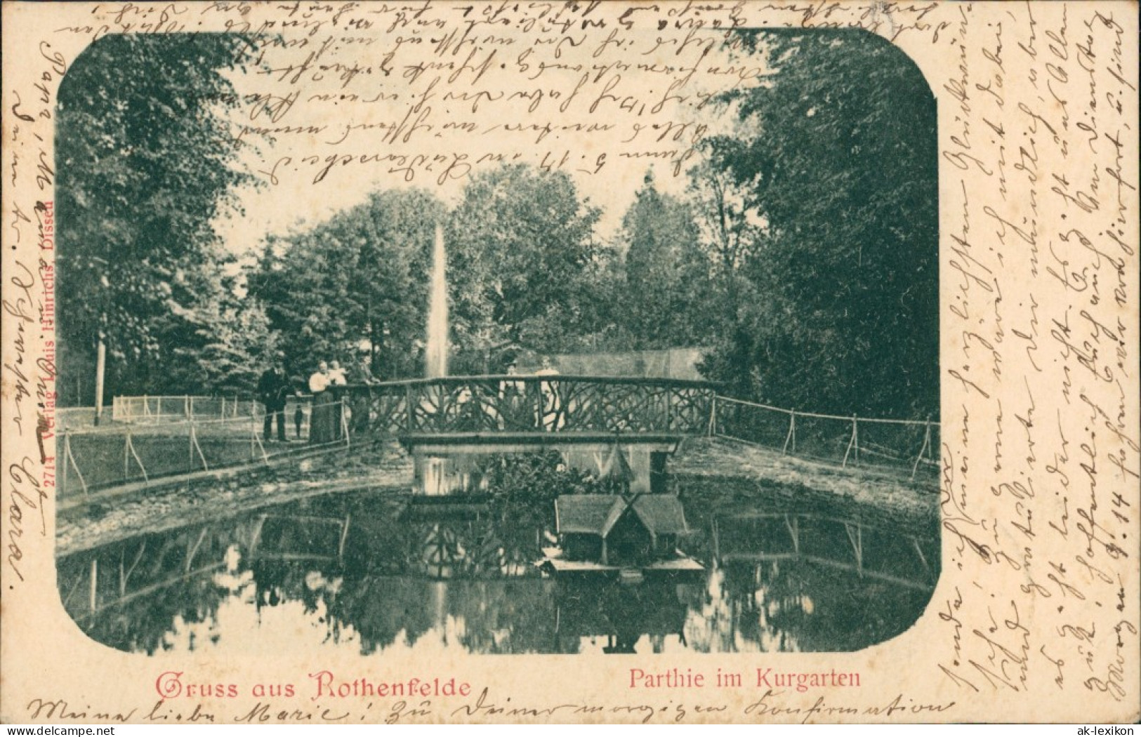 Ansichtskarte Bad Rothenfelde Partie Im Kurgarten 1901 - Bad Rothenfelde