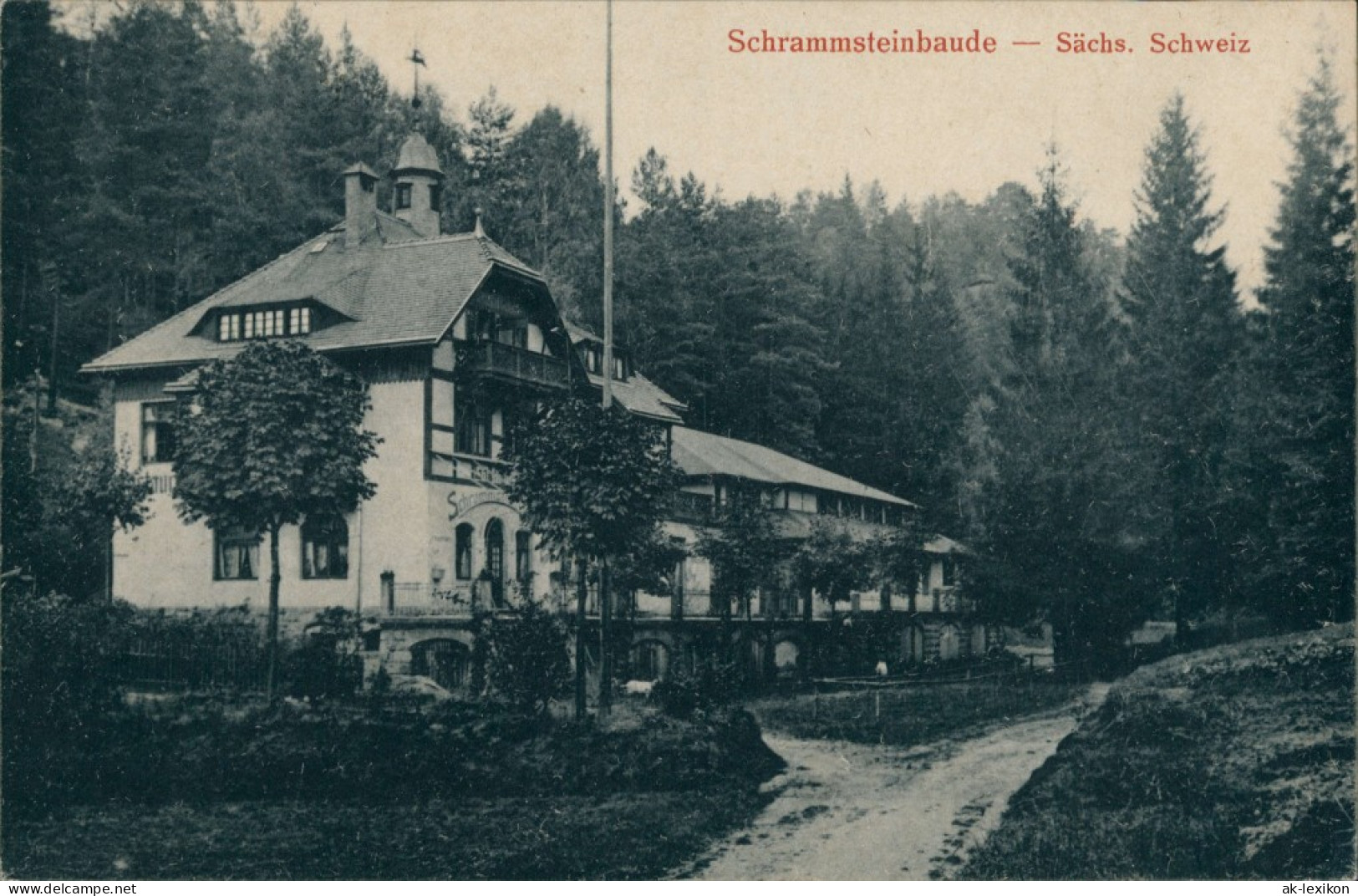 Ansichtskarte Ostrau-Bad Schandau Schrammsteinbaude (FDGB-Heim ) 1922 - Bad Schandau