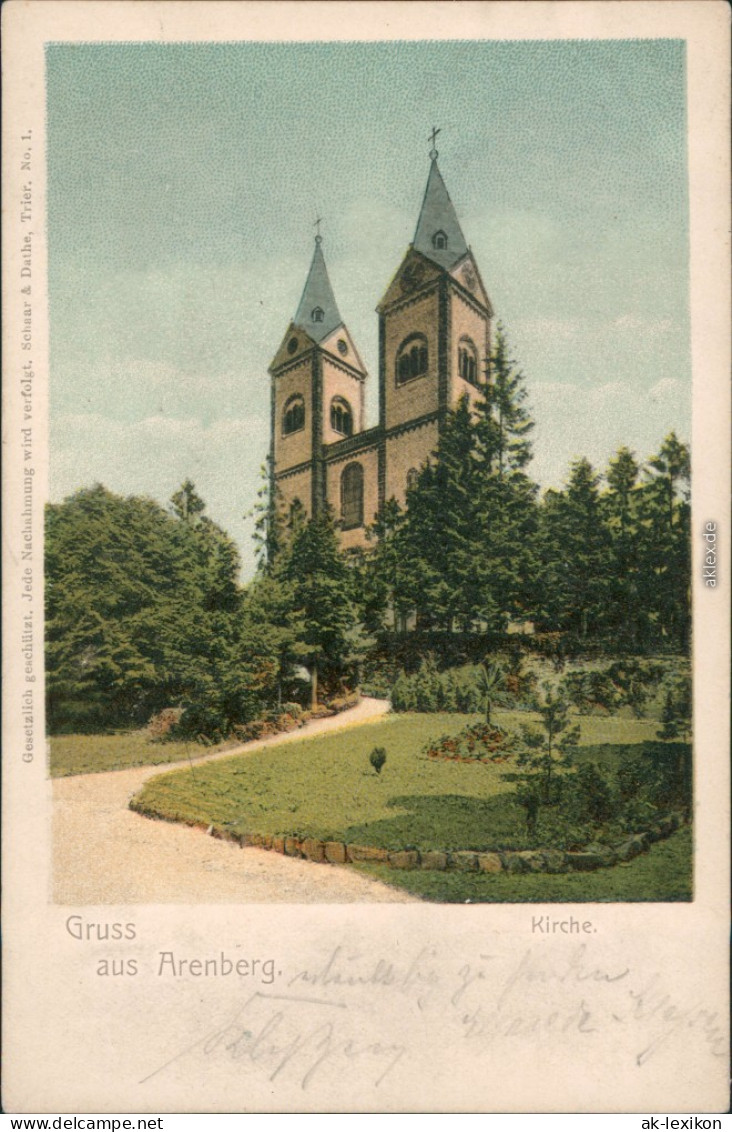 Ansichtskarte Arenberg-Koblenz St. Nikolaus Kirche 1909 - Koblenz