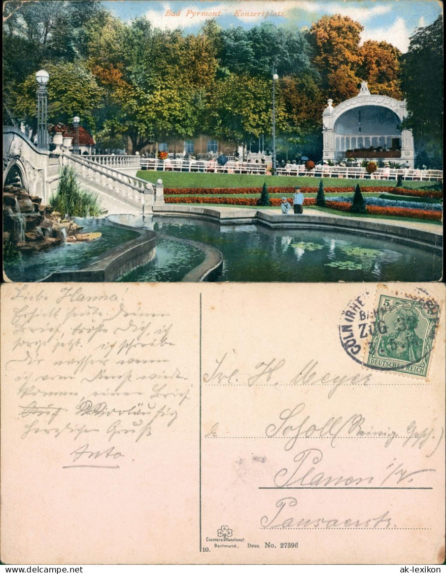 Ansichtskarte Bad Pyrmont Konzertplatz 1914 - Bad Pyrmont