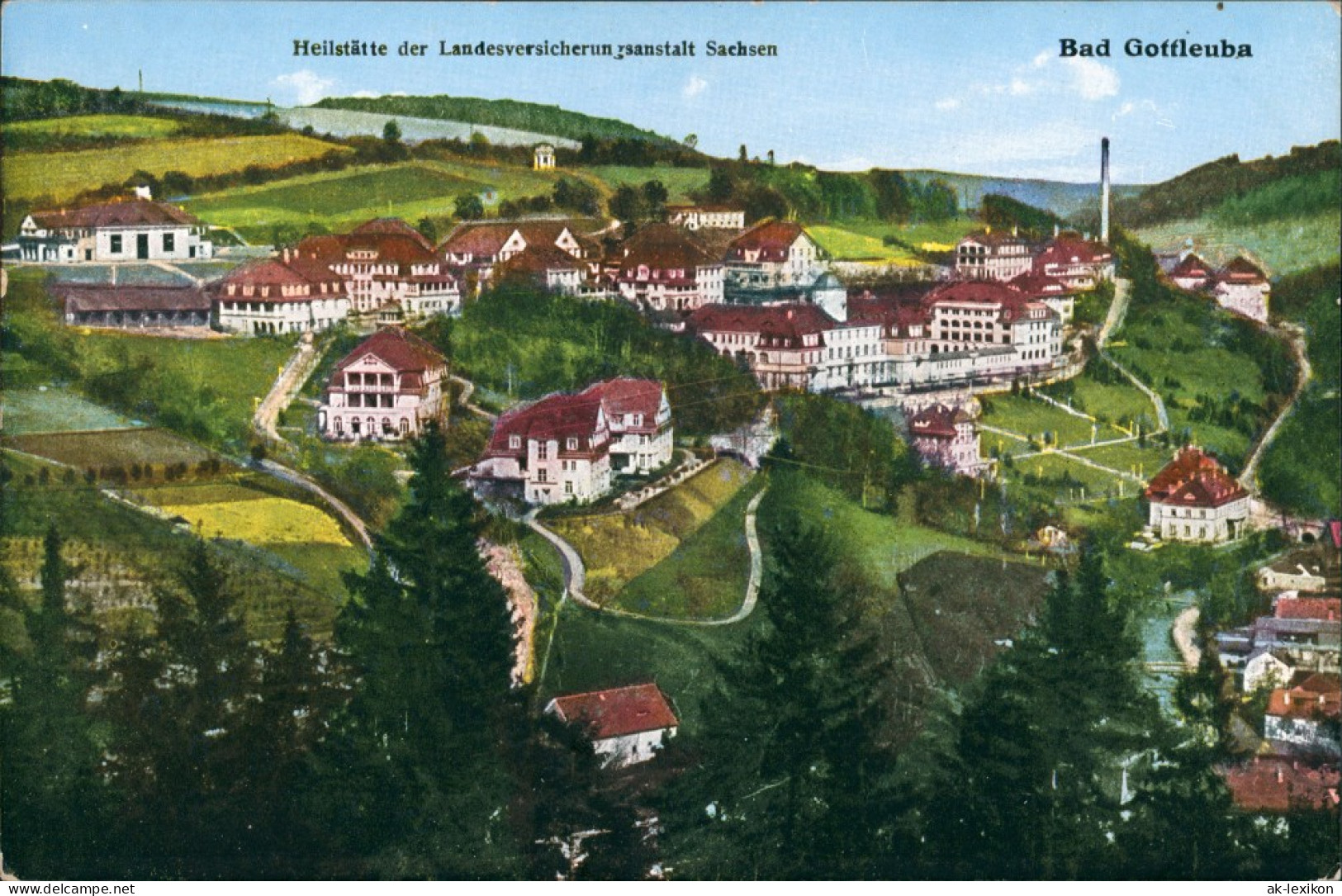 Bad Gottleuba Berggießhübel Panorama-Ansicht Mit Heilstätte Der  1913 - Bad Gottleuba-Berggiesshuebel
