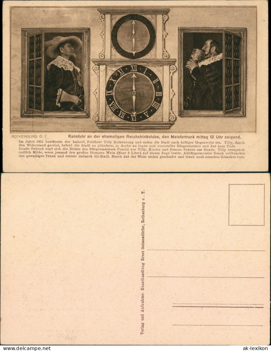 Rothenburg Tauber Kunstuhr Reichstrinkstube - Meistertrunk Mittag Um 12  1912 - Rothenburg O. D. Tauber
