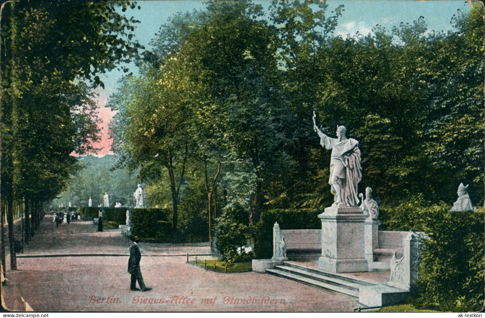 Ansichtskarte Tiergarten-Berlin Siegesallee Mit Standbildern 1913 - Tiergarten