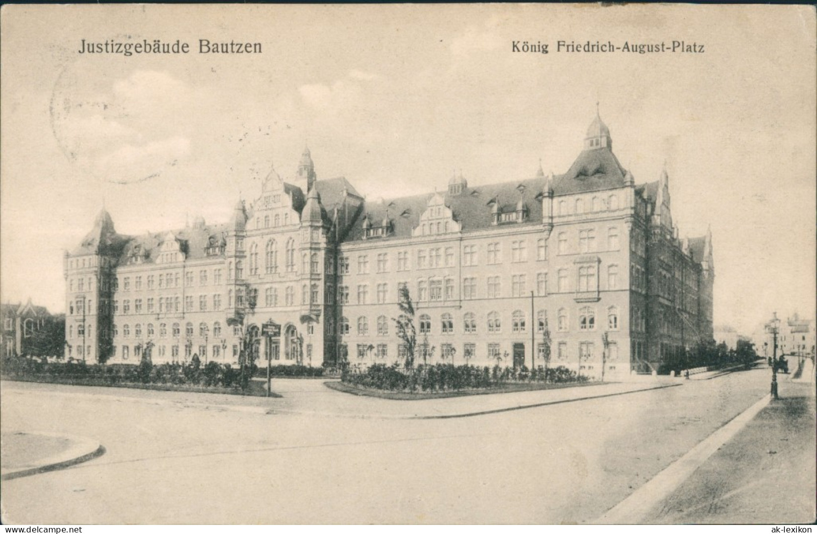 Ansichtskarte Bautzen Budyšin Justiz-Gebäude 1913 - Bautzen