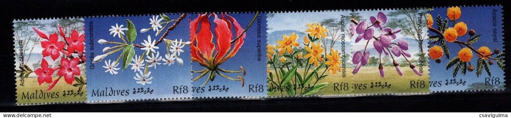 Maldives - 1997 - Exotic Flowers - Yv 2529/34 (from Sheet) - Other & Unclassified