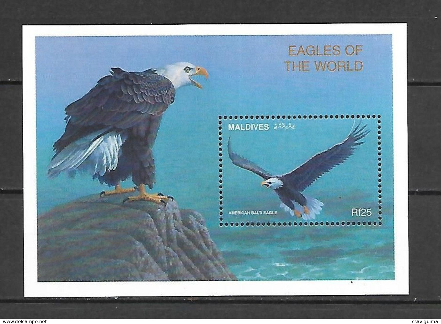 Maldives - 1997 - Eagles Of The World - Yv Bf 381 - Eagles & Birds Of Prey