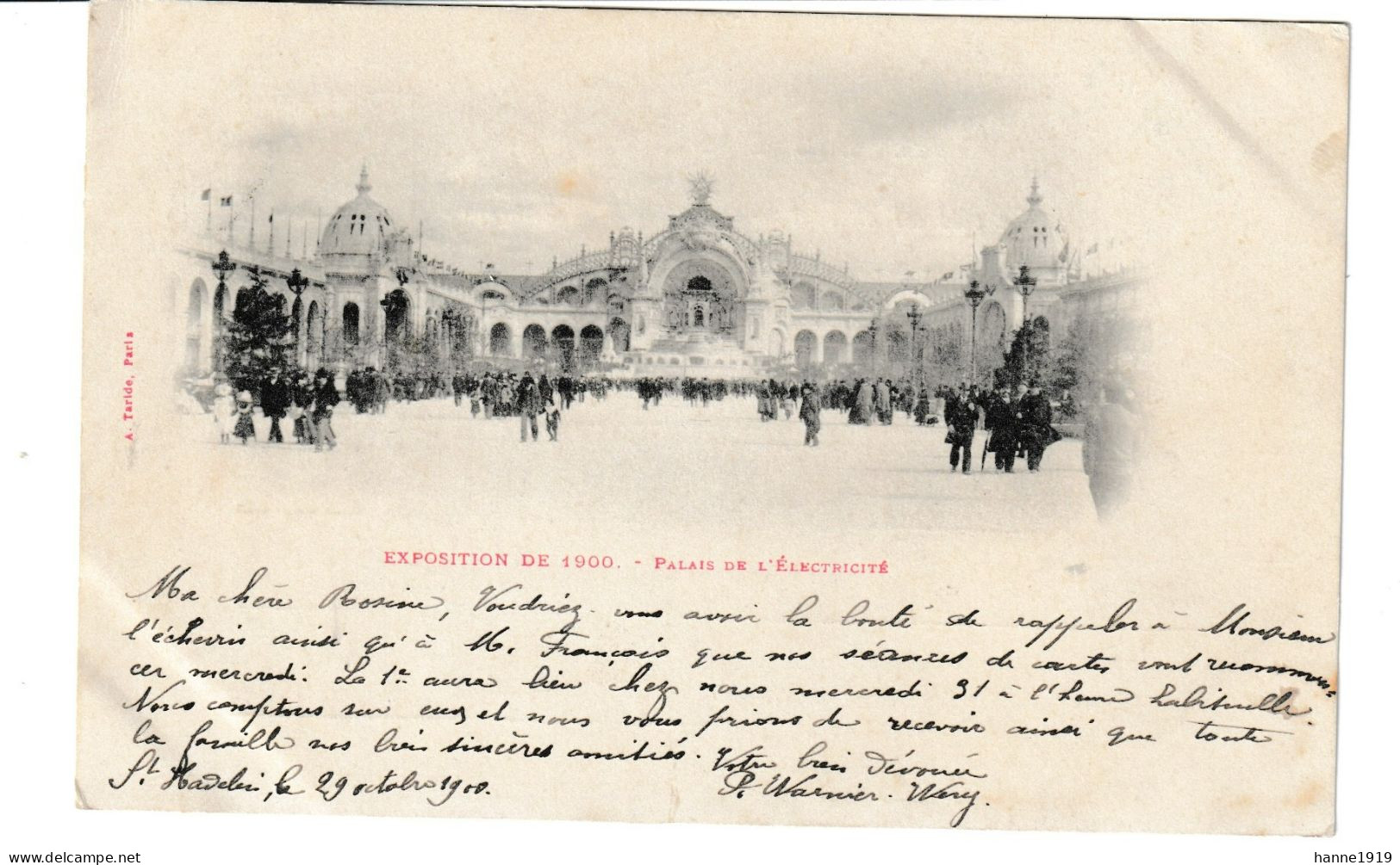 Paris Exposition De 1900 Palais De L' Electricité Cachet 1900 Nessonvaux Htje - Exposiciones
