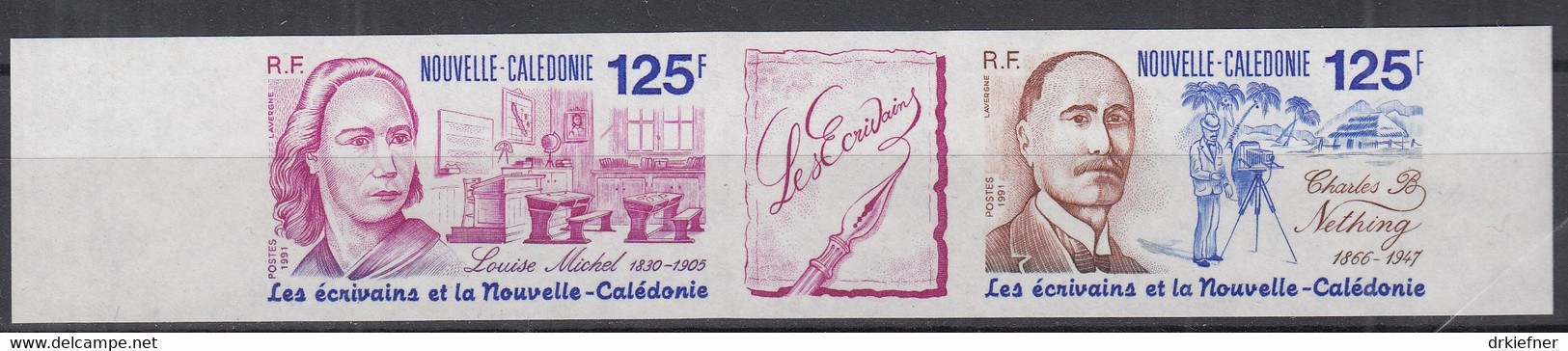 NEUKALEDONIEN  899-900, Postfrisch **, Geschnitten, Schriftsteller, 1991 - Unused Stamps