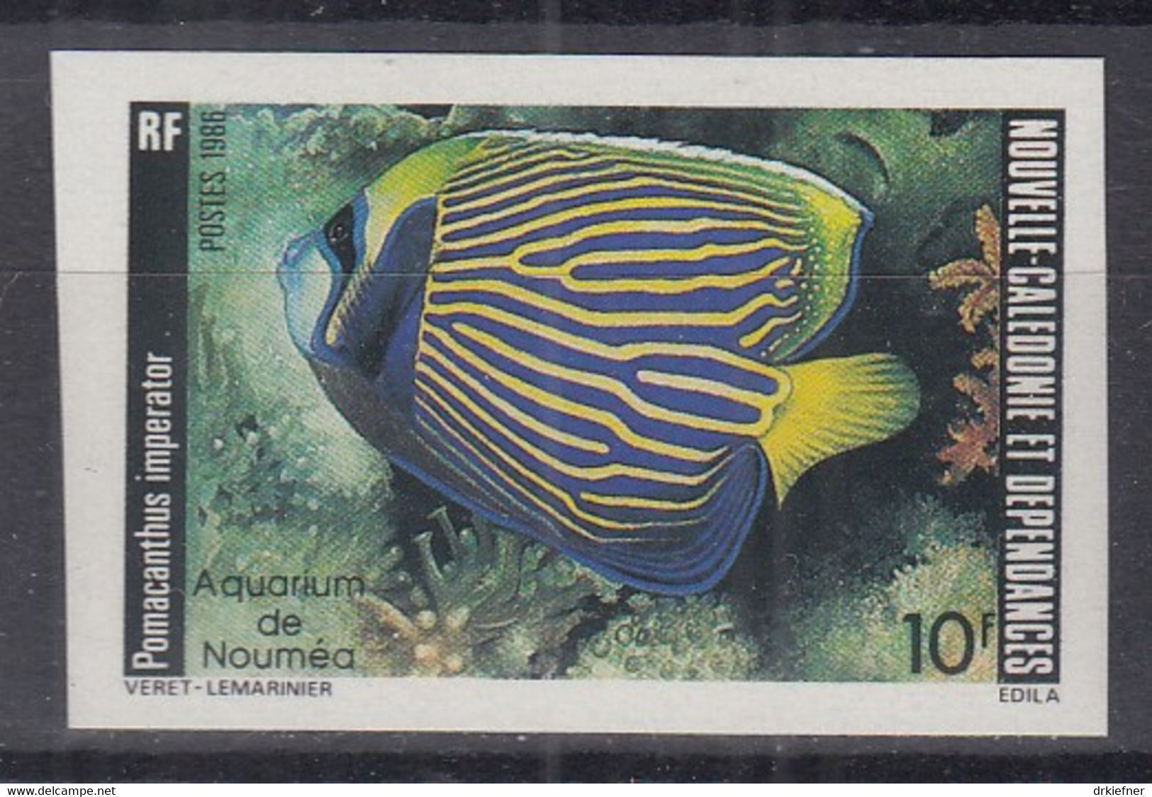 NEUKALEDONIEN  775, Postfrisch **, Geschnitten, Aquarium Von Nouméa: Kaiserfisch, 1986 - Ongebruikt