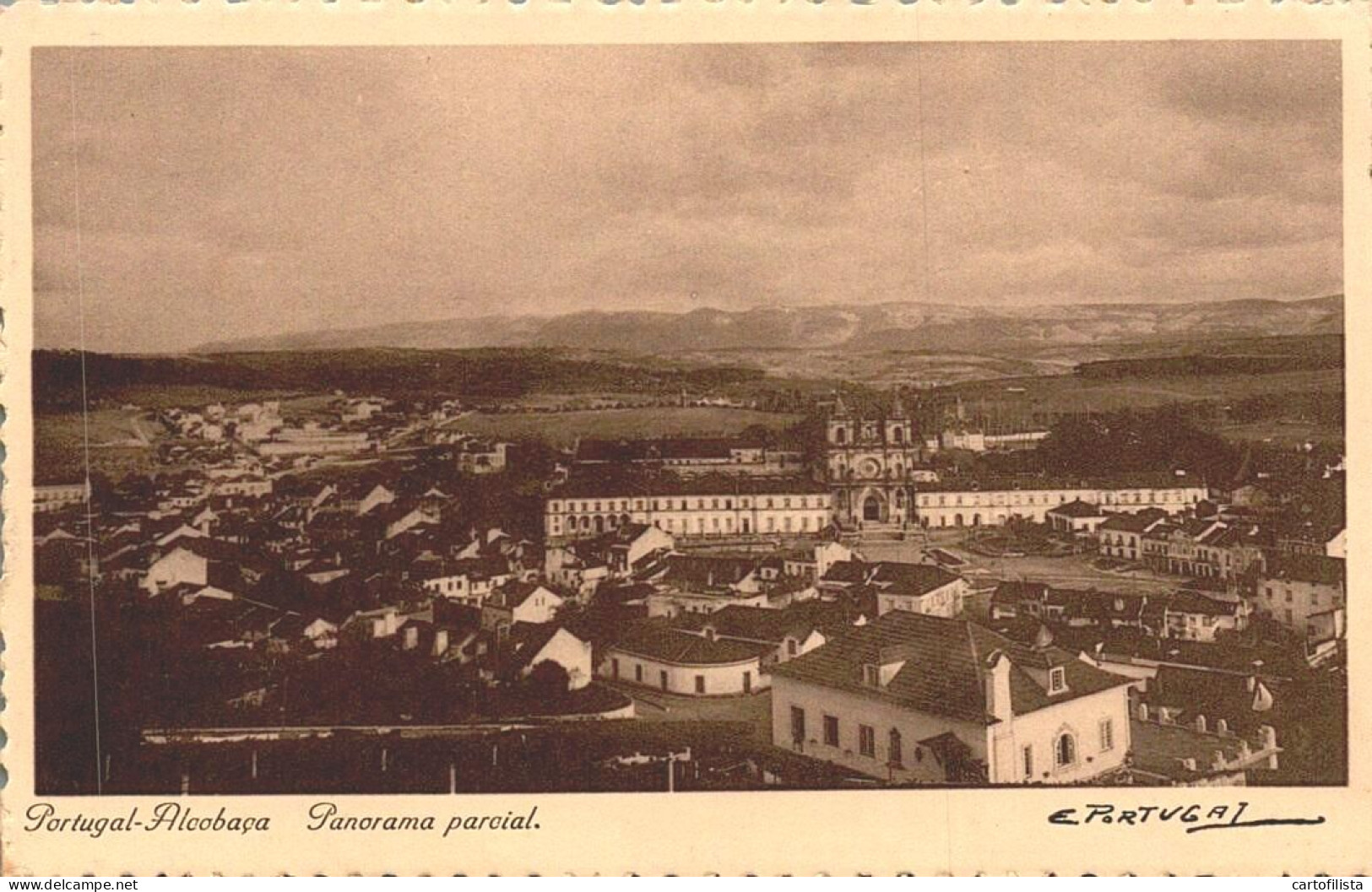 ALCOBAÇA - Panorama Parcial - Foto De EDUARDO PORTUGAL  ( 2 Scans ) - Leiria