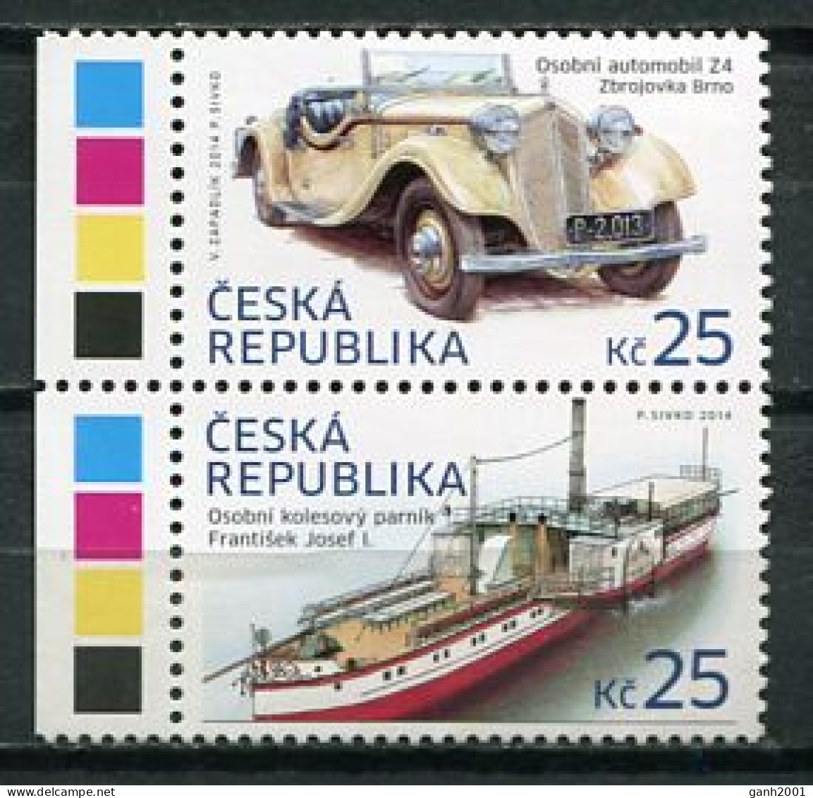 Czech Republic 2014 Chequia / Ships Cars MNH Barcos Coches Schiffe Auto / Cu8030  41-12 - Bateaux