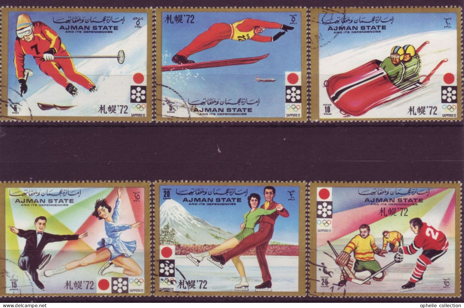 Asie - Ajman - Sapporo 72 - Winter Olympics -  6 Timbres Différents - 7070 - Ajman