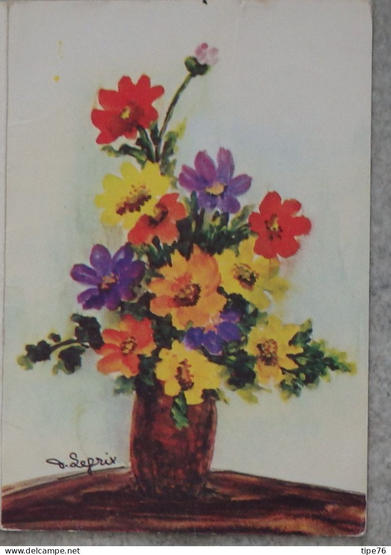 Petit Calendrier De Poche 1981 APBP Bouquet De Fleurs Peint Avec La Bouche Artiste Peintre - Montreuil Sous Bois - Petit Format : 1981-90
