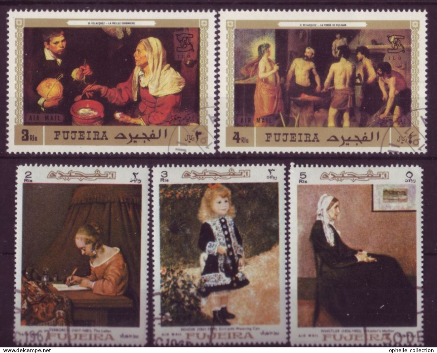 Asie - Fujeira - Tableaux - 5 Timbres Différents - 7075 - Fudschaira