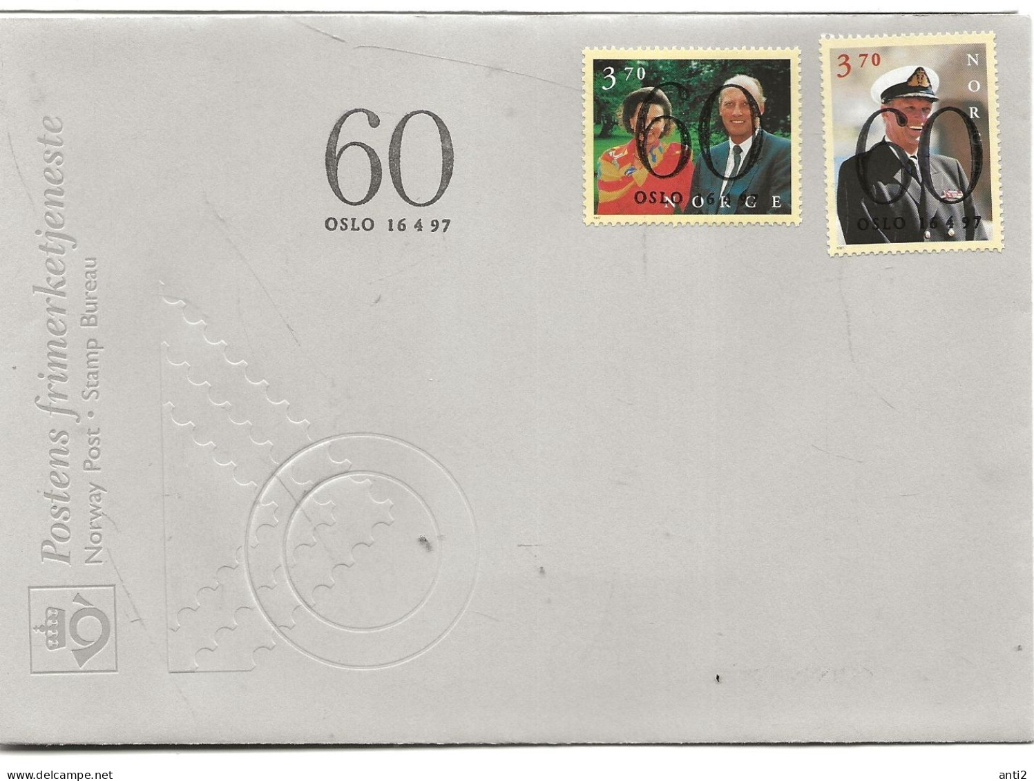 Norway Norge 1997 60th Birthday Of King Harald V And Queen Sonja  Mi 1244-1245 FDC - Storia Postale