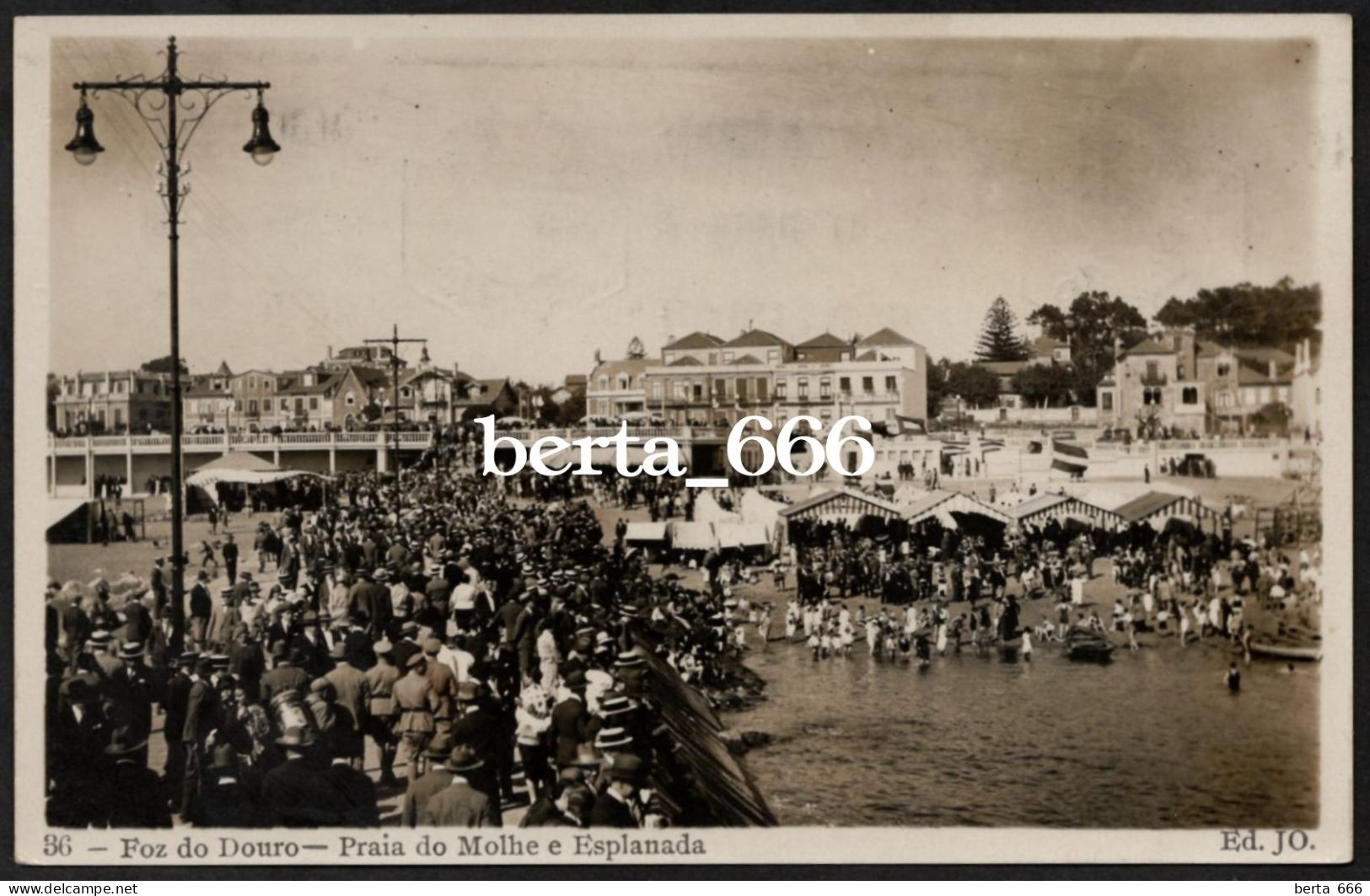 Postal Fotográfico * Porto * Foz Do Douro * Praia Do Molhe E Esplanada * Nº 36 Edição JO. * Circulado 1929 - Porto