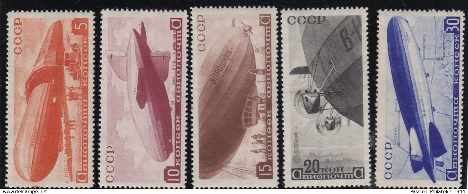 USSR/Russia 1934 Dirigibles MNH MI: 483-7 - Nuovi