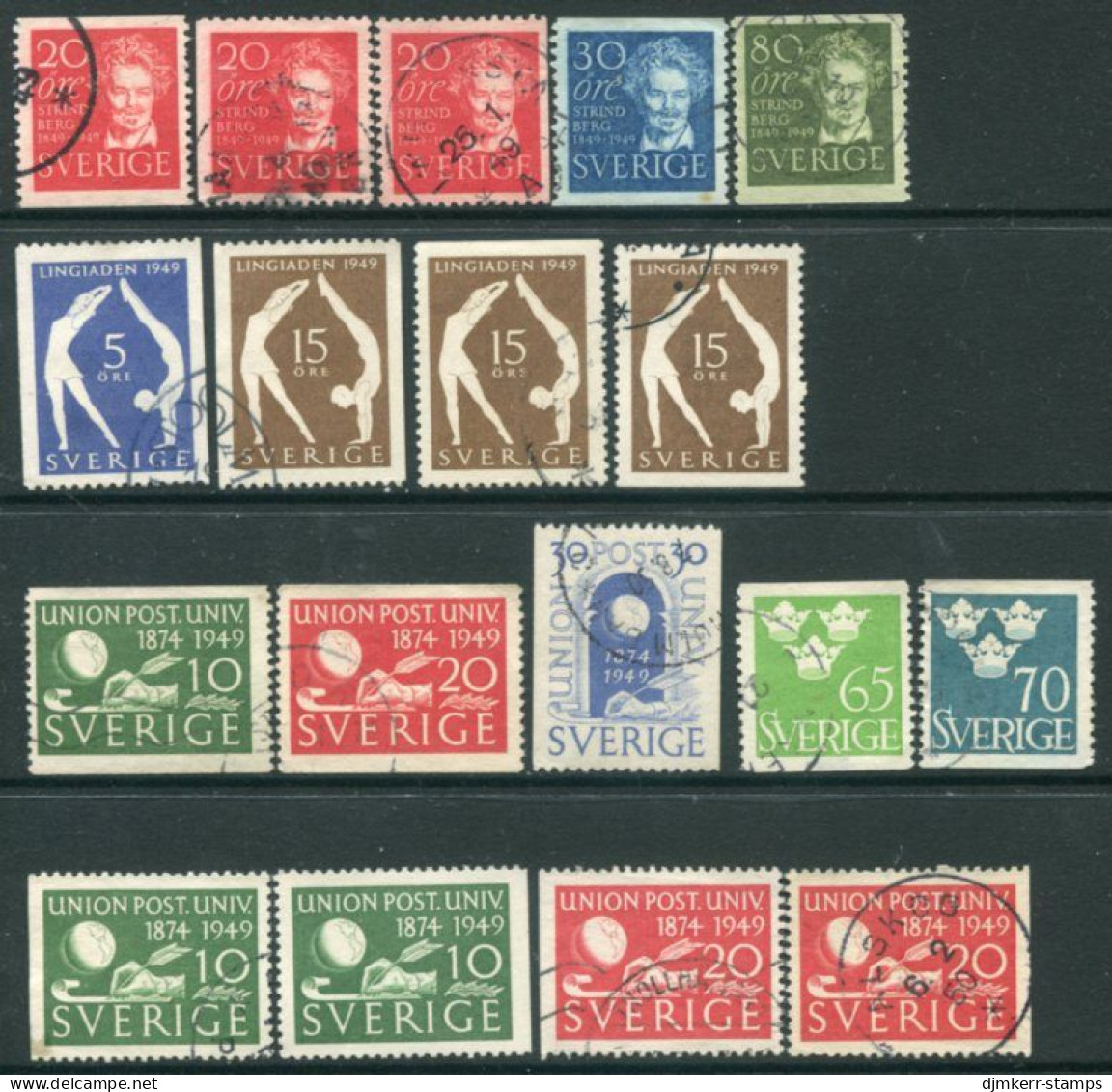 SWEDEN 1949 Complete Issues Used.  Michel 346-55 - Used Stamps