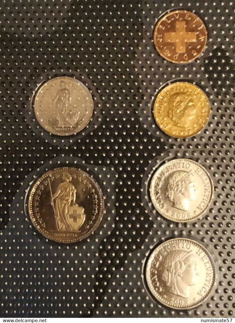 SUISSE - SWISS - SERIE DE 6 PIECES DIFFERENTES - 1 FRANC - ½ FRANC - 1 - 5 - 10 - 20 CENTIMES - 2001 - 2002 - Other & Unclassified