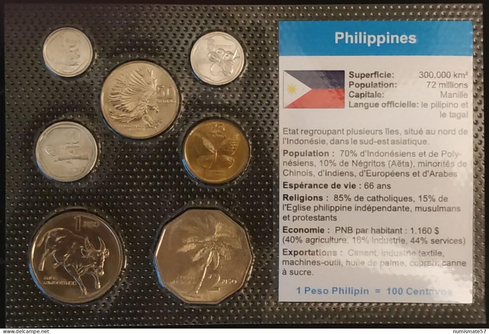 PHILIPPINES - FILIPINAS - SERIE DE 7 PIECES DIFFERENTES - 1 - 2 PISO - 1 - 5 -10 -25 - 50 CENTIMO - Filipinas