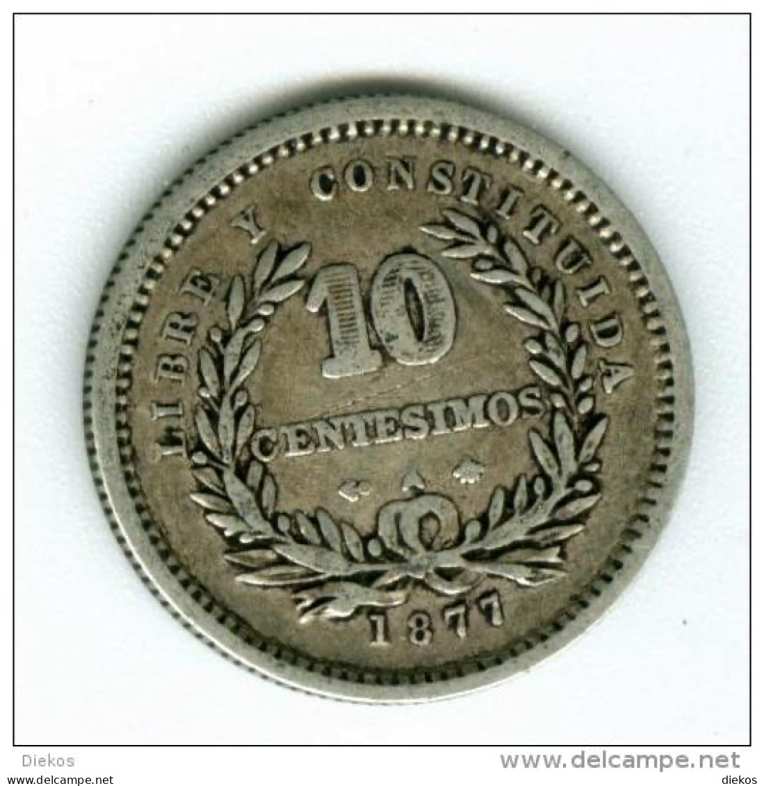 Uruguay 10 Centimos  1877 Silber     #m73 - Uruguay