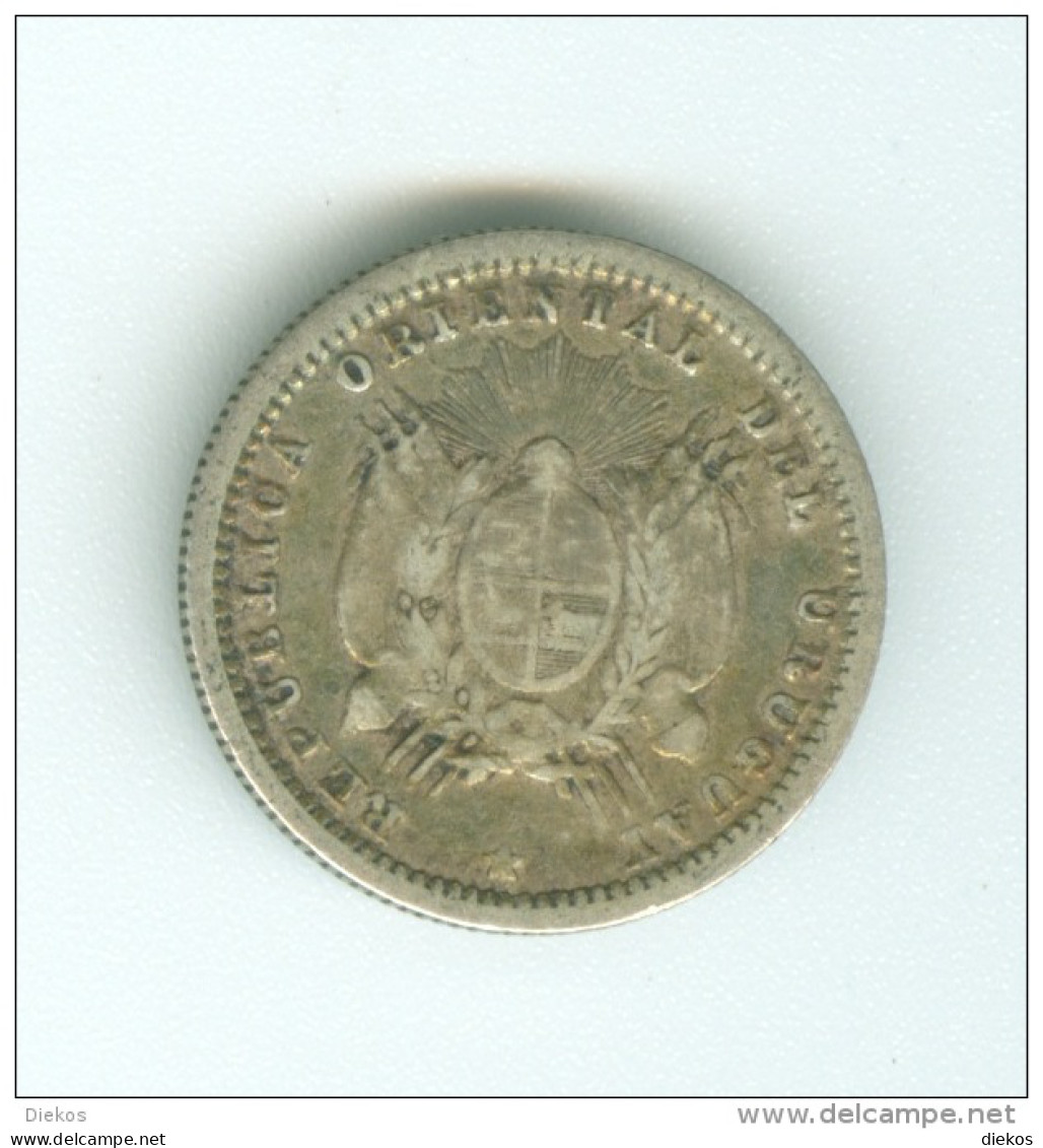 Uruguay 10 Centimos  1877 Silber     #m73 - Uruguay