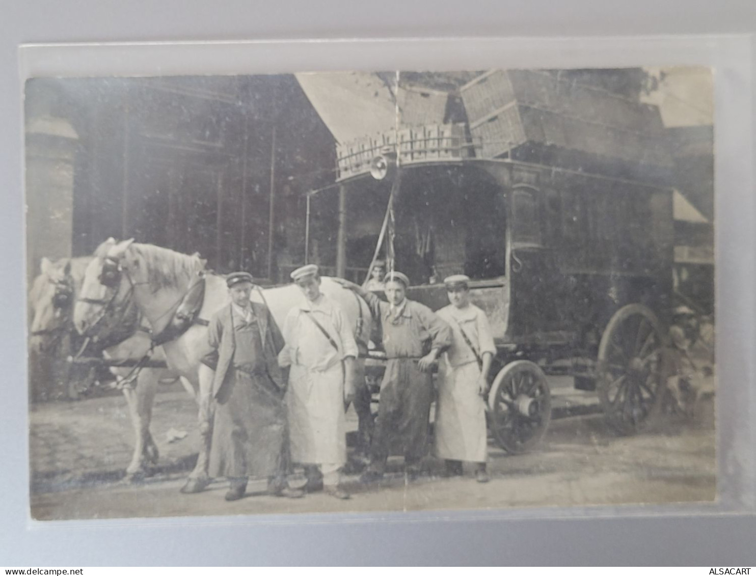 Carte Photo , Attelage De Chevaux De La Maison Felix Potin  PARIS ? - Te Identificeren