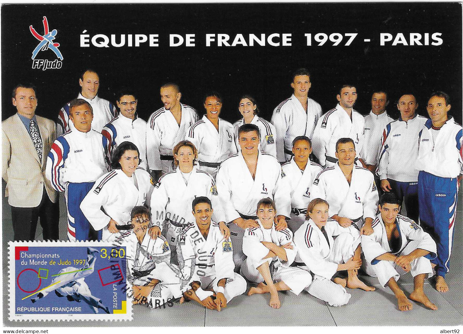 1997 Championnats Du Monde De Judo à Paris:  Carte Maxi. De L'Equipe De France - Judo