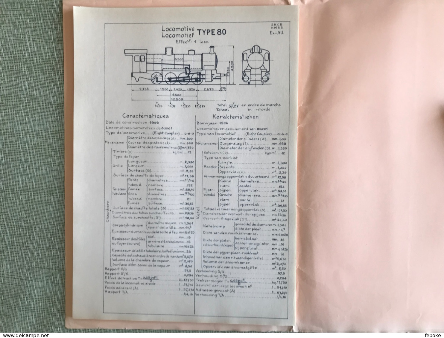 CA 78 BL./PAGES LOCOMOTIEF LOCOMOTIVE SCHEMAS PLANS  ALLE TOUS TYPES SNCB NMBS NL- FR - Pratique