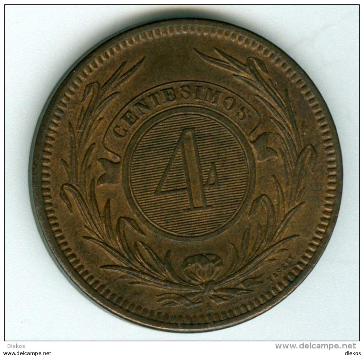 Uruguay 4 Centisimas  1869    VZ    #m70 - Uruguay