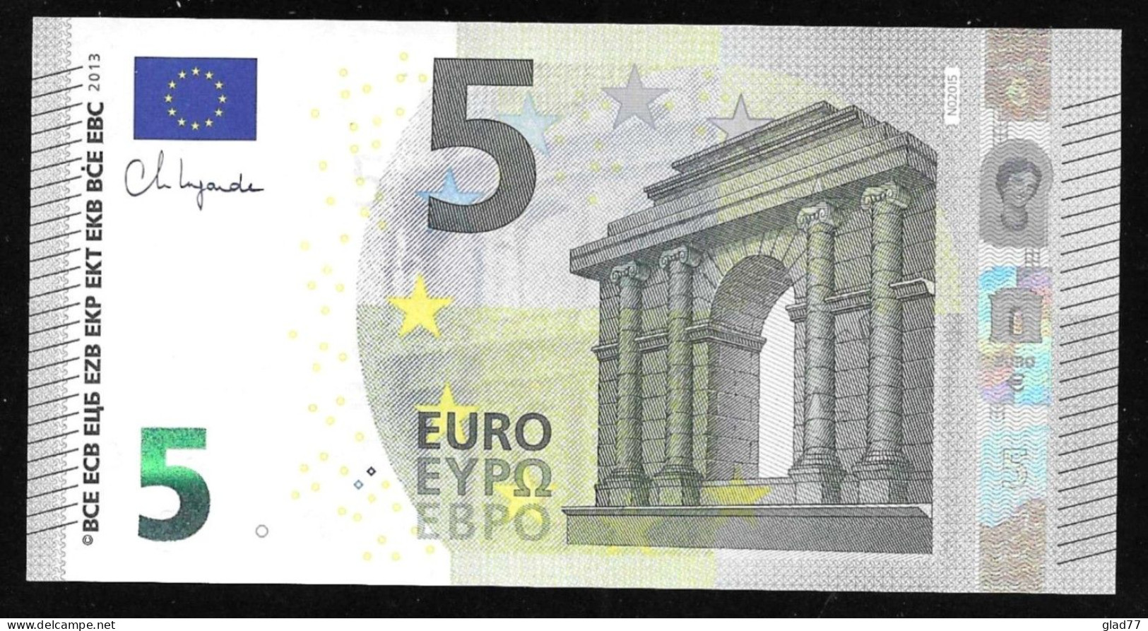 AUSTRIA  "N"  5 EURO UNC! Lagarde Signature! Printer N020I5 !! - 5 Euro