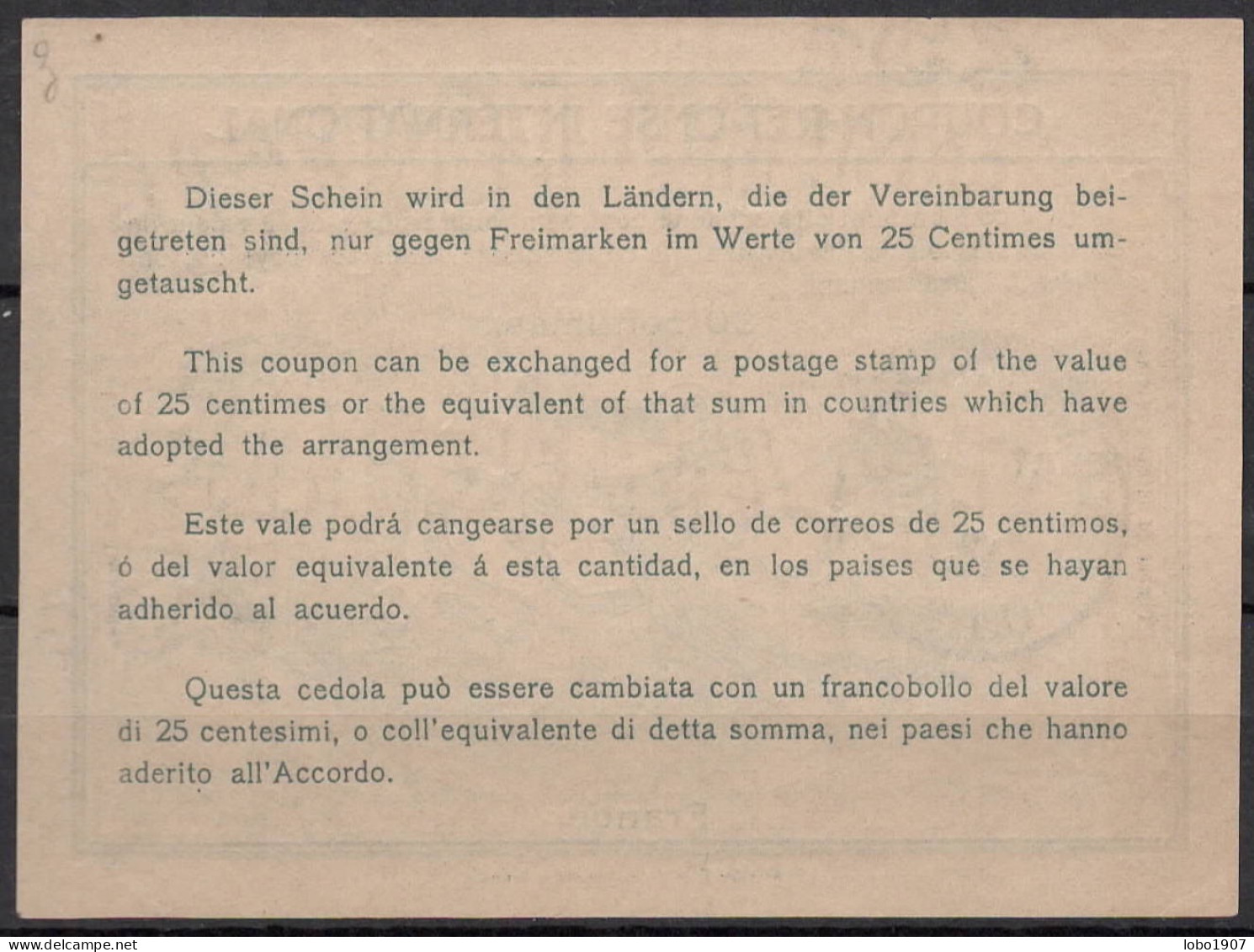 FRANCE  Ro4A  30c.  International Reply Coupon Reponse Antwortschein IRC IAS Cupon Respuesta O COMPIEGNE OISE 06.03.1918 - Coupons-réponse