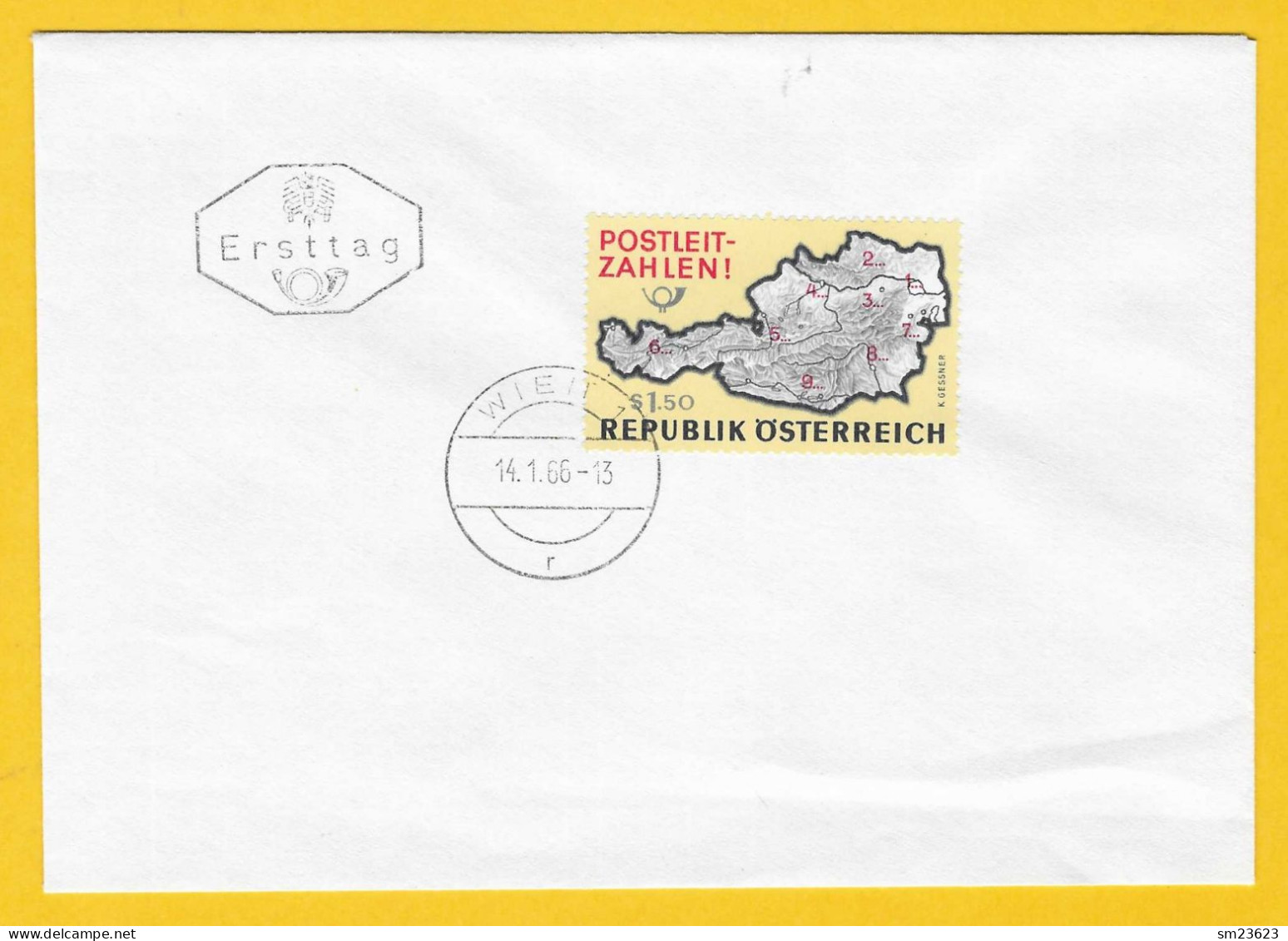 Österreich 1966 , Postleit-Zahlen - ERSTTAG Gestempelt / Fine Used / (o) Wien 14.1.66 - FDC