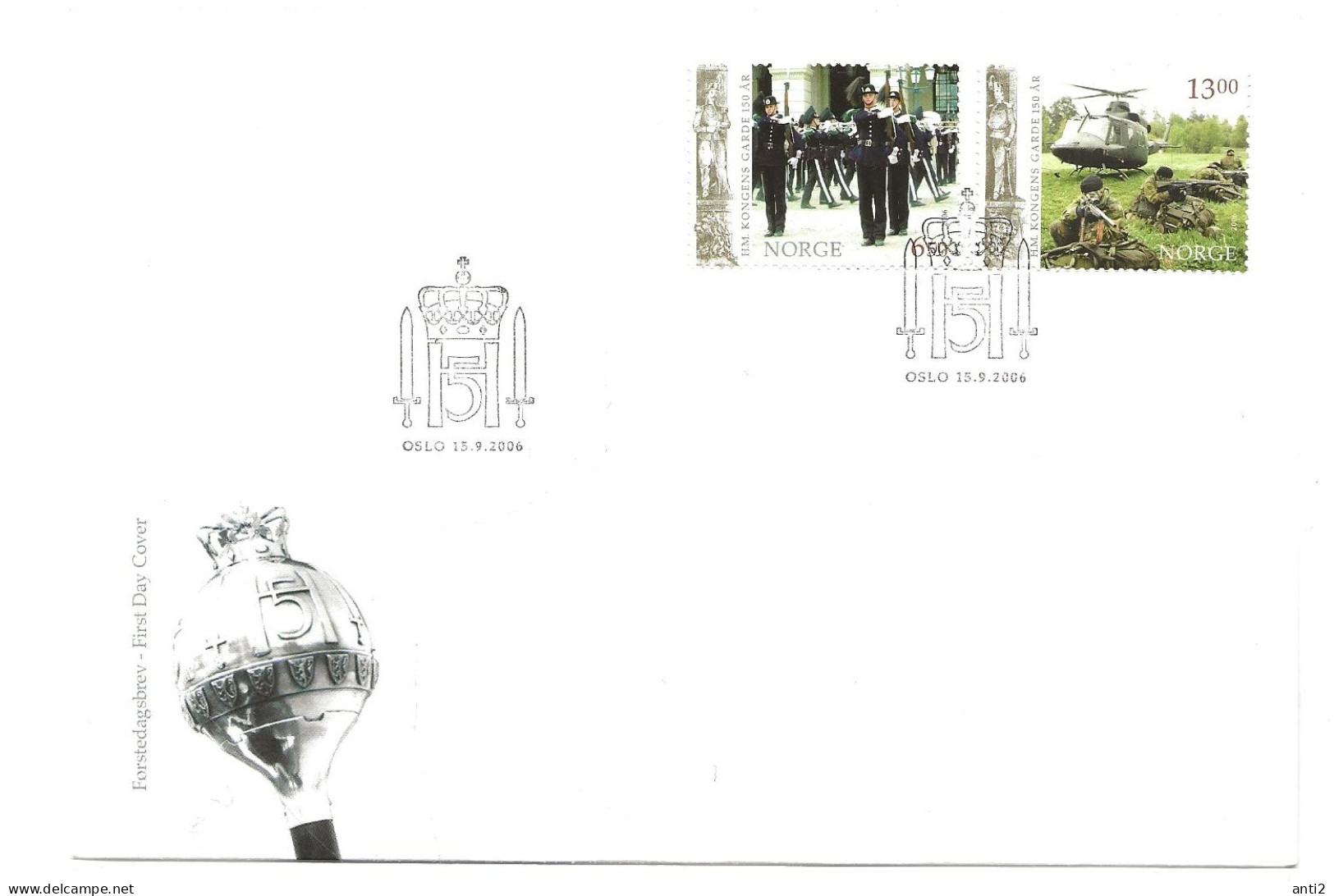 Norge Norway  2006 - 150 Years Royal Guard, Mi 1591-1592, FDC - FDC